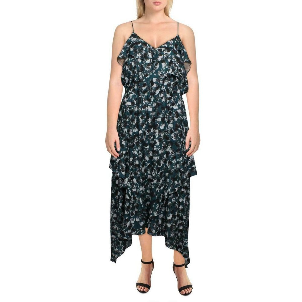 NWT Parker Women Floral Ruffled Midi Dress Size L #17